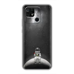 Силиконовый Чехол с принтом "Космонавты" на Xiaomi Redmi 10C (Космонавт романтик)