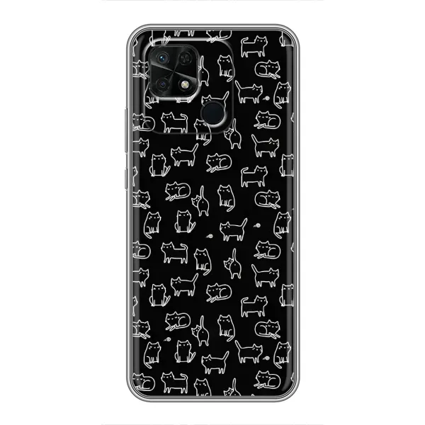 Чохол з малюнком «Котики на чорному» для Xiaomi Redmi 10C Чохол з малюнком «Котики на чорному» для Xiaomi Redmi 10C