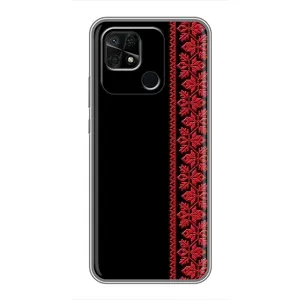 Силиконовый Чехол на Xiaomi Redmi 10C (Красная Вышиванка)