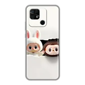 Чехол с принтом Лабубу для Xiaomi Redmi 10C (Фигурки Labubu)