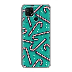Силіконовий бампер на різдво для Xiaomi Redmi 10C (Льодяники)
