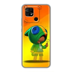 Чохол Бравл Старс для Xiaomi Redmi 10C (LEON в кофті)