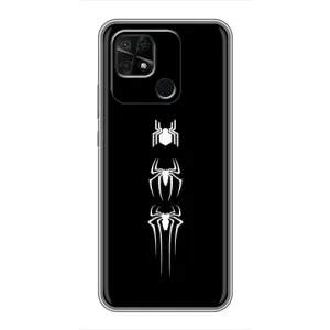 Чехол Супергерой Человека Паука на Xiaomi Redmi 10C (Лого паука)