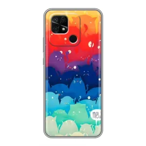 Силиконовый чехол с котиком для Xiaomi Redmi 10C (Mew)
