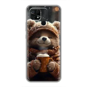 Друкований чохол 'Звірята з кавою' для Xiaomi Redmi 10C (Ведмедик з кавою)