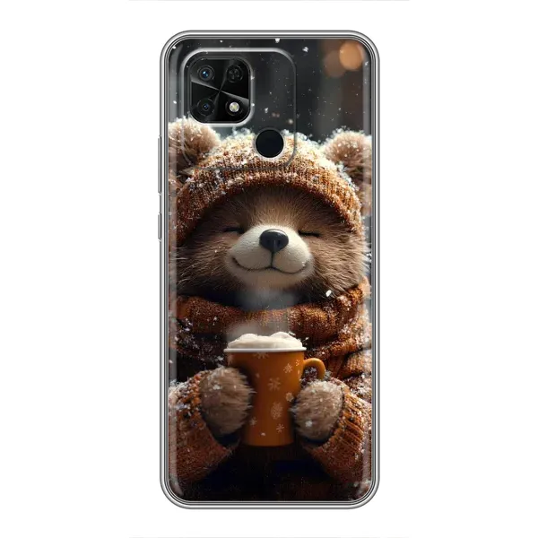 Чехол с рисунком «Медвежонок с кофе» для Xiaomi Redmi 10C Чехол с рисунком «Медвежонок с кофе» для Xiaomi Redmi 10C