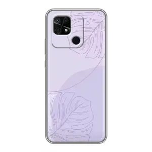 Чохол квітковий дизайн для Xiaomi Redmi 10C (Монстера фіолетова)