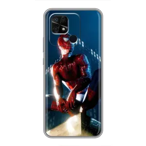 Чехол Супергерой Человека Паука на Xiaomi Redmi 10C (Паук на доме)