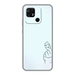 Чехлы (Знак сердечка) на Xiaomi Redmi 10C (Сердце на голубом)