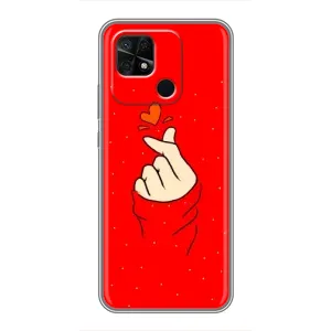 Чехлы (Знак сердечка) на Xiaomi Redmi 10C (Сердце на красном)