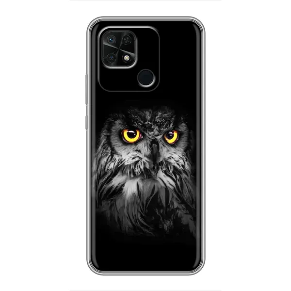 Чехол с рисунком «Сова на чёрном» для Xiaomi Redmi 10C Чехол с рисунком «Сова на чёрном» для Xiaomi Redmi 10C