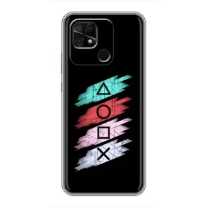 Чехол КИБЕРСПОРТ для Xiaomi Redmi 10C (Значки Sony)