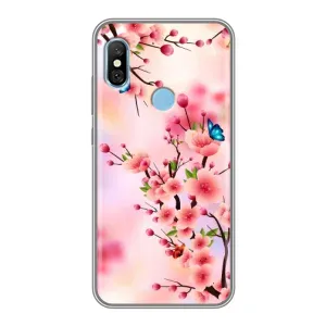 Чехол с принтом САКУРЫ на Xiaomi Redmi 6 pro (Бабочки на сакуре)