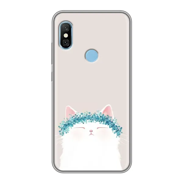 Чехол с рисунком «Белый котик» для Xiaomi Redmi 6 pro Чехол с рисунком «Белый котик» для Xiaomi Redmi 6 pro