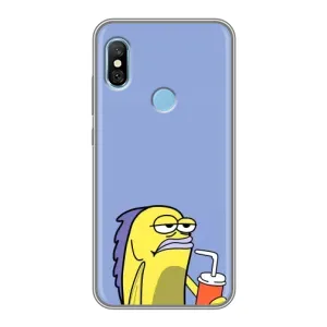 Бампер с принтом Мемы для Xiaomi Redmi 6 pro (Безразличие)