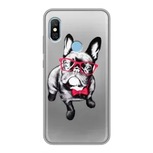 Чохол (ТПУ) Милі песики для Xiaomi Redmi 6 pro (Бульдог в окулярах)