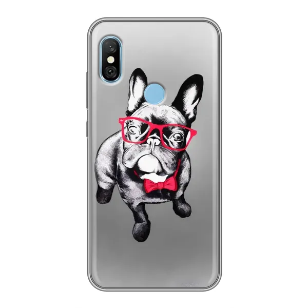 Чехол с рисунком «Бульдог в очках» для Xiaomi Redmi 6 pro Чехол с рисунком «Бульдог в очках» для Xiaomi Redmi 6 pro