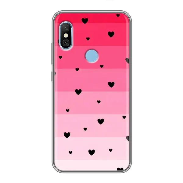 Чехол с рисунком «Чорные сердечки» для Xiaomi Redmi 6 pro Чехол с рисунком «Чорные сердечки» для Xiaomi Redmi 6 pro