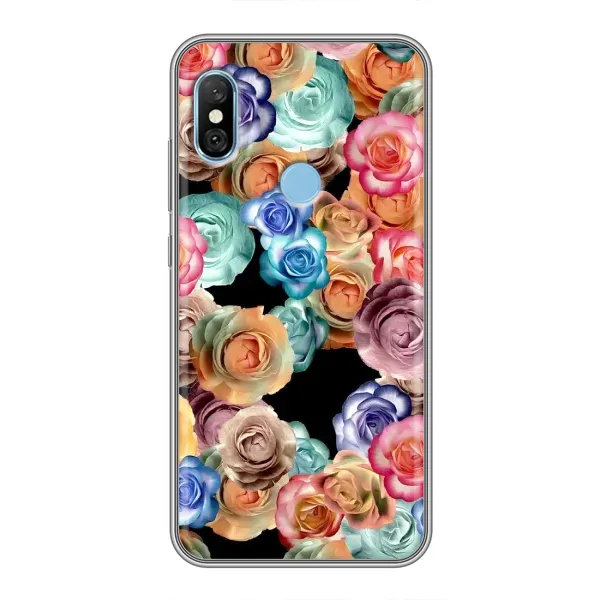 Чехол с рисунком «Цветы на черном» для Xiaomi Redmi 6 pro Чехол с рисунком «Цветы на черном» для Xiaomi Redmi 6 pro