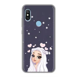 Чехол Стильные девушки на Xiaomi Redmi 6 pro (Девушка и сердечки)