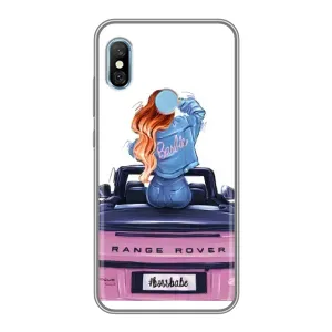 Силиконовый Чехол на Xiaomi Redmi 6 pro с картинкой Стильных Девушек (Девушка на машине)