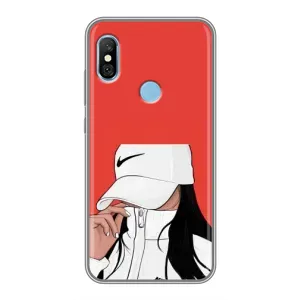 Силиконовый Чехол на Xiaomi Redmi 6 pro с картинкой Стильных Девушек (Девушка Nike)