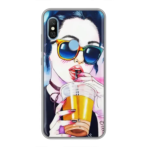Чехол с рисунком «Девушка с коктейлем» для Xiaomi Redmi 6 pro