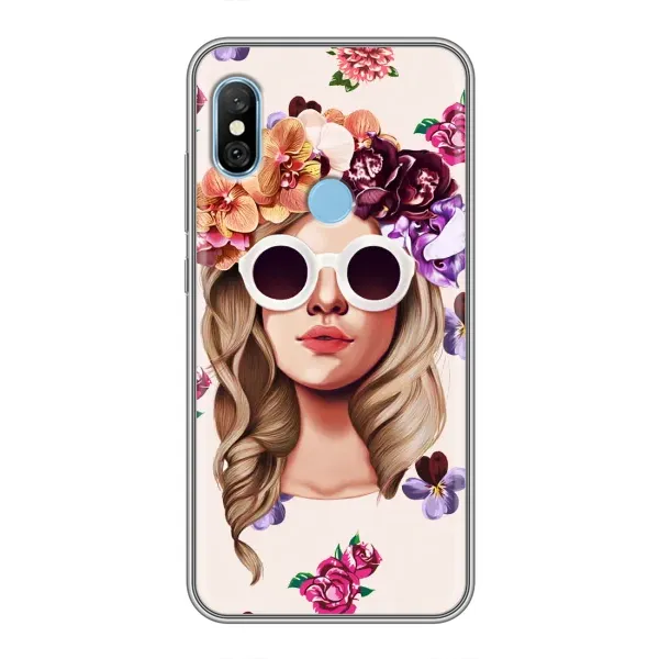 Чехол с рисунком «Девушка в очках» для Xiaomi Redmi 6 pro