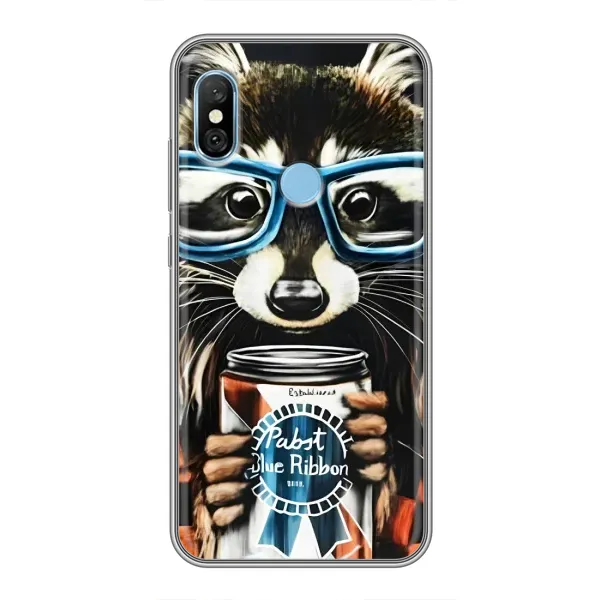 Чехол с рисунком «Енот в очках» для Xiaomi Redmi 6 pro Чехол с рисунком «Енот в очках» для Xiaomi Redmi 6 pro
