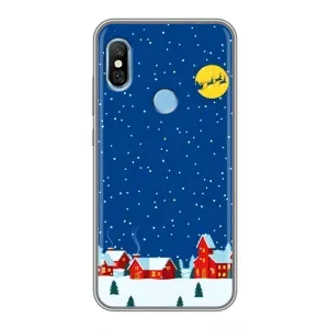 Силиконовый бампер на рождество для Xiaomi Redmi 6 pro (Город в снегу)
