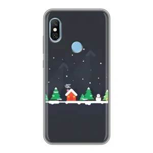 Силиконовый бампер на рождество для Xiaomi Redmi 6 pro (Город зимний)