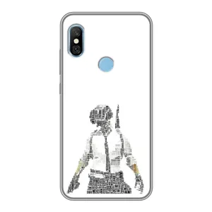 Силиконовый чехол с картинкой "Герой Pubg" на Xiaomi Redmi 6 pro (Из букв)