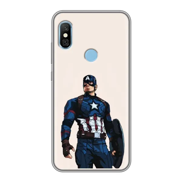 Чехол с рисунком «Капитан Америка» для Xiaomi Redmi 6 pro