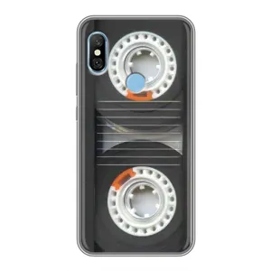 Чехол с Прикольным принтом на Xiaomi Redmi 6 pro (Кассета магнитофона)