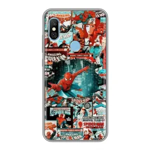 Чехол Супергерой Человека Паука на Xiaomi Redmi 6 pro (Комиксы Человек Паук)