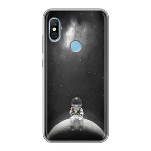 Силиконовый Чехол с принтом "Космонавты" на Xiaomi Redmi 6 pro (Космонавт романтик)