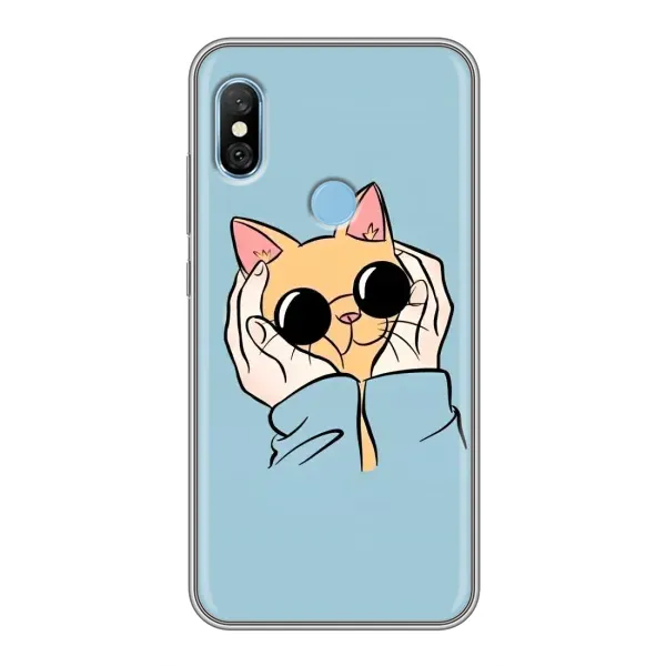 Чехол с рисунком «КОТИК в очках» для Xiaomi Redmi 6 pro Чехол с рисунком «КОТИК в очках» для Xiaomi Redmi 6 pro