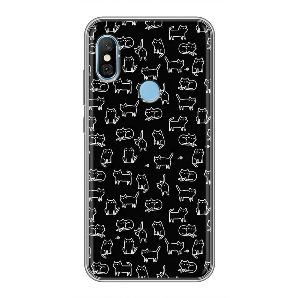 Чехол с рисунком «Котики на черном» для Xiaomi Redmi 6 pro Чехол с рисунком «Котики на черном» для Xiaomi Redmi 6 pro