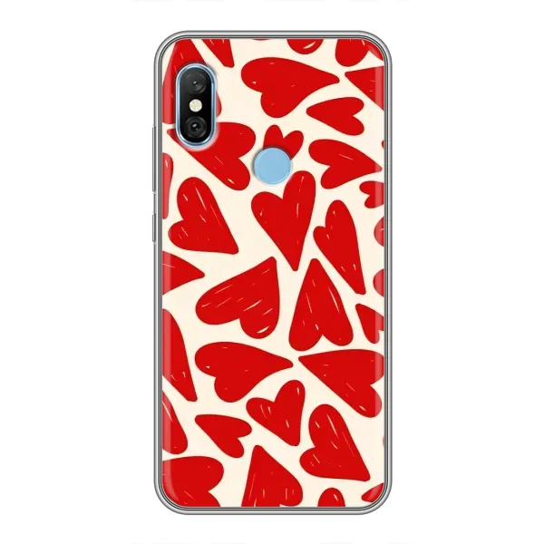 Чехол с рисунком «Красные сердечка» для Xiaomi Redmi 6 pro Чехол с рисунком «Красные сердечка» для Xiaomi Redmi 6 pro