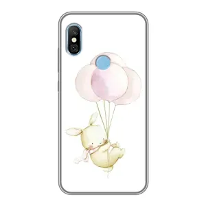 Силиконовый бампер с картинкой животных для Xiaomi Redmi 6 pro (Кролик и шарики)