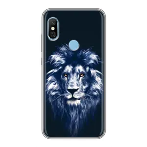 Чехол с картинкой на Xiaomi Redmi 6 pro (Лев - синий)
