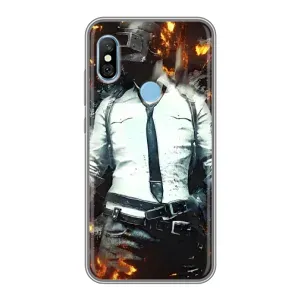 Силиконовый чехол с картинкой "Герой Pubg" на Xiaomi Redmi 6 pro (Man Пубг)