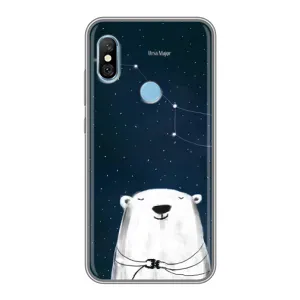 Силиконовый бампер с картинкой животных для Xiaomi Redmi 6 pro (Медведица)