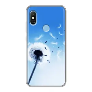 Силиконовый Чехол с одуванчиками на Xiaomi Redmi 6 pro (Одуванчик на голубом)