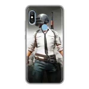 Силиконовый чехол с картинкой "Герой Pubg" на Xiaomi Redmi 6 pro (Пабг)