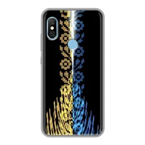 Силиконовый Чехол на Xiaomi Redmi 6 pro (Патриотическая вышиванка)
