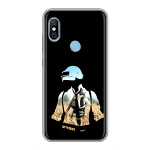 Силиконовый чехол с картинкой "Герой Pubg" на Xiaomi Redmi 6 pro (Пубг мен)