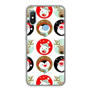 Силиконовый бампер на рождество для Xiaomi Redmi 6 pro (Рождественский принт)