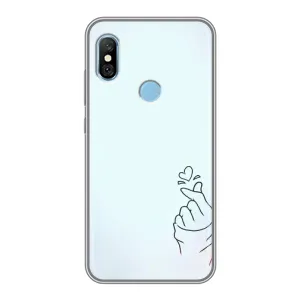 Чехлы (Знак сердечка) на Xiaomi Redmi 6 pro (Сердце на голубом)