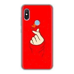 Чехлы (Знак сердечка) на Xiaomi Redmi 6 pro (Сердце на красном)